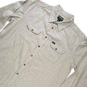 Guide Series Mens XL Oatmeal Heather Flannel ButtonDown Shirt Cotton Long Sleeve